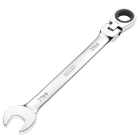 Draper-HI-TORQ®-Metric-Flexible-Head-Ratcheting-Combination-Spanner,-21mm