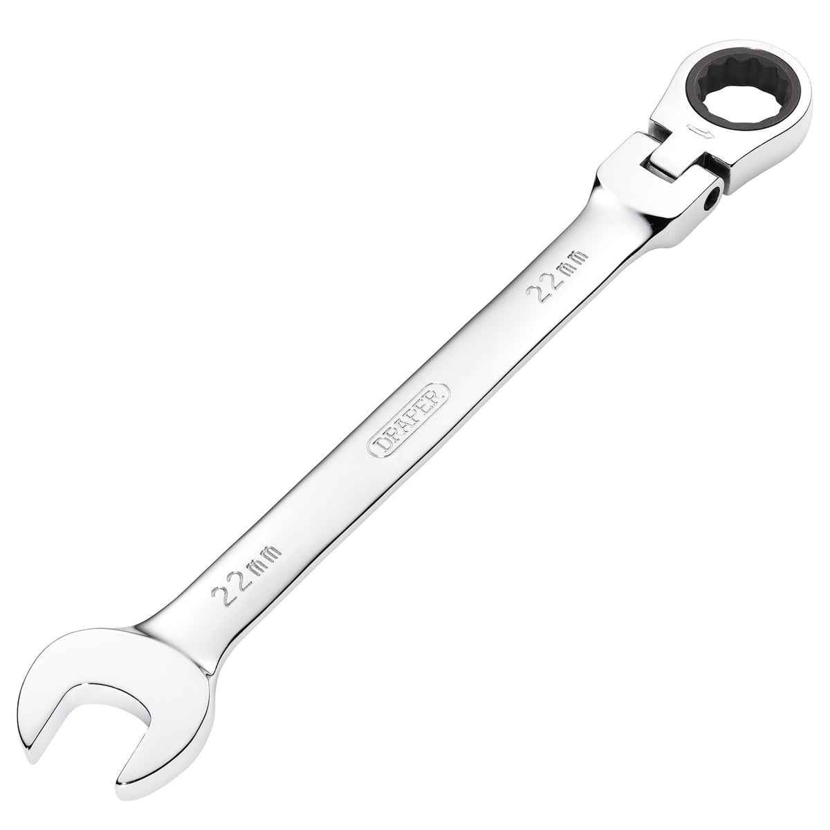 Draper-HI-TORQ®-Metric-Flexible-Head-Ratcheting-Combination-Spanner,-22mm