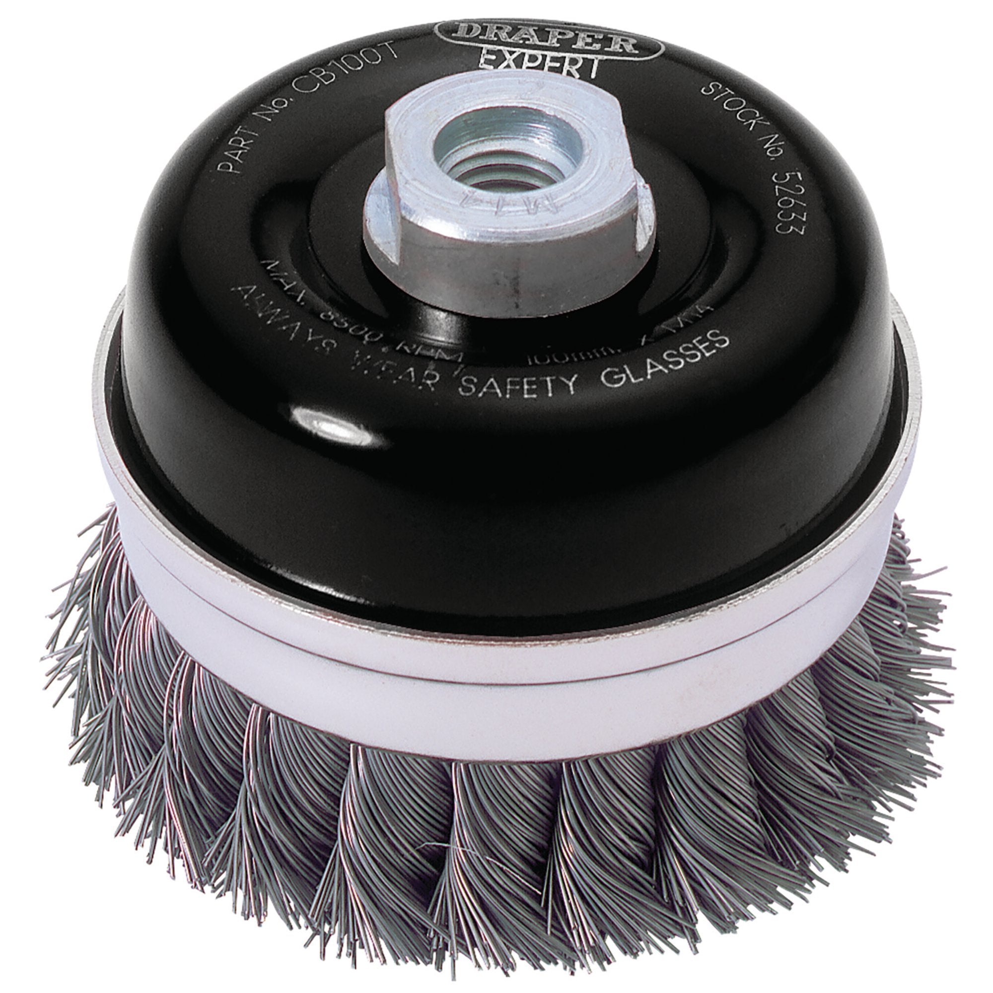 Draper-Expert-Steel-Twist-Knot-Wire-Cup-Brush,-100mm,-M14