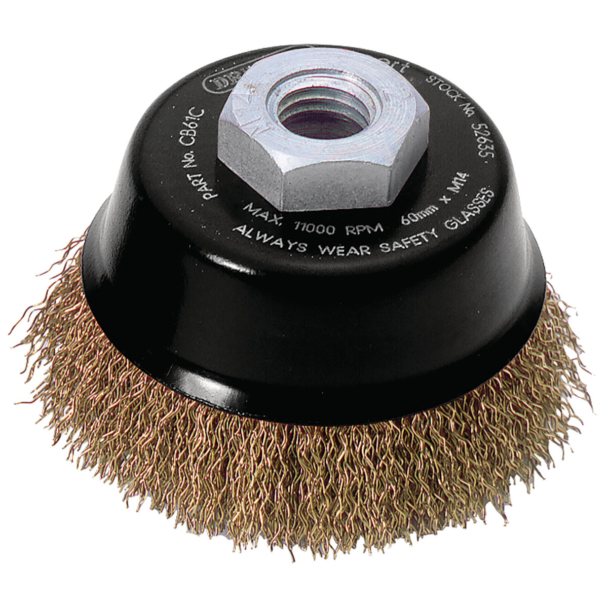 Draper-Expert-Brassed-Steel-Crimped-Wire-Cup-Brush,-60mm,-M14