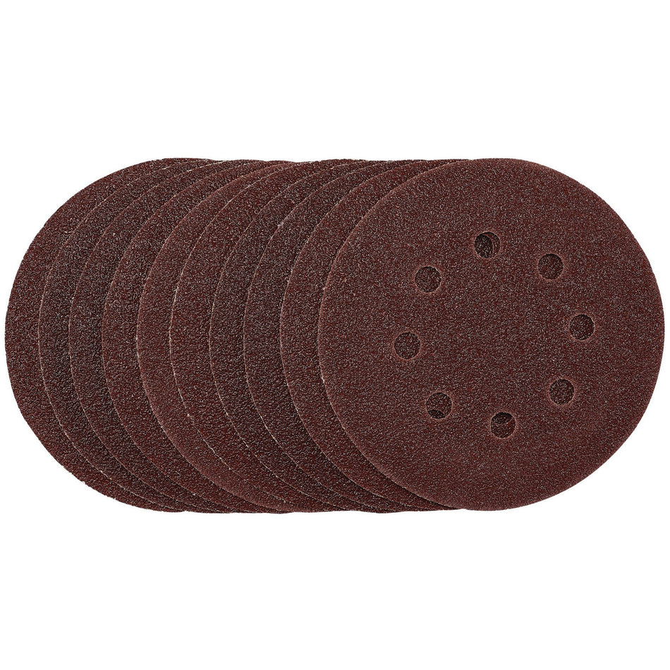 Punched-Sanding-Discs,-125mm,-Hook-&-Loop,-40-Grit,-(Pack-of-10)