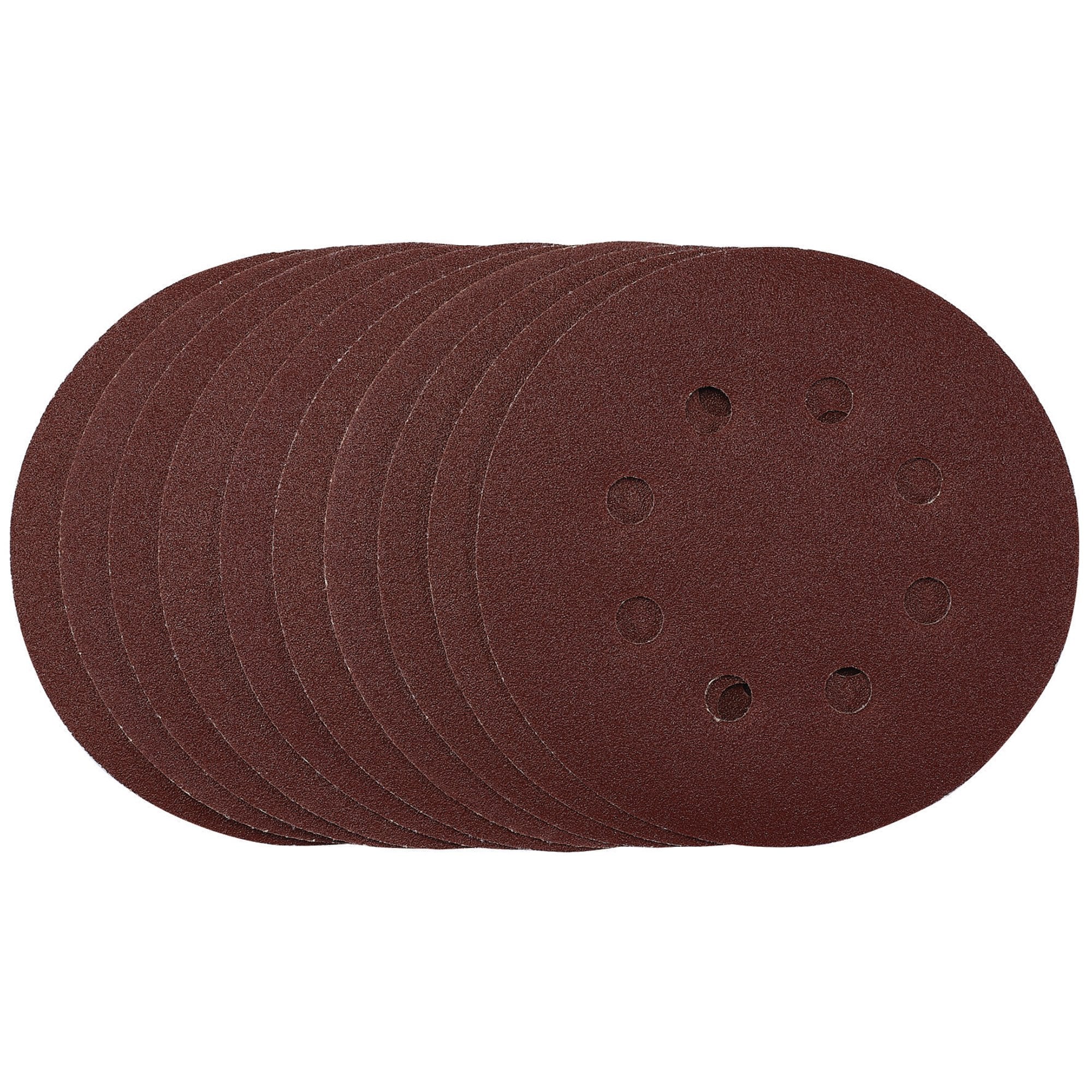 Punched-Sanding-Discs,-125mm,-Hook-&-Loop,-120-Grit,-(Pack-of-10)