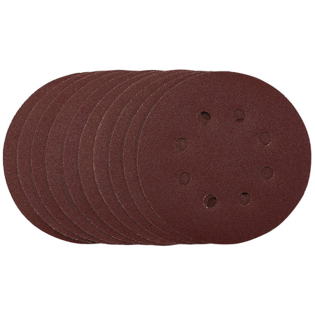 Punched-Sanding-Discs,-125mm,-Hook-&-Loop,-120-Grit,-(Pack-of-10)