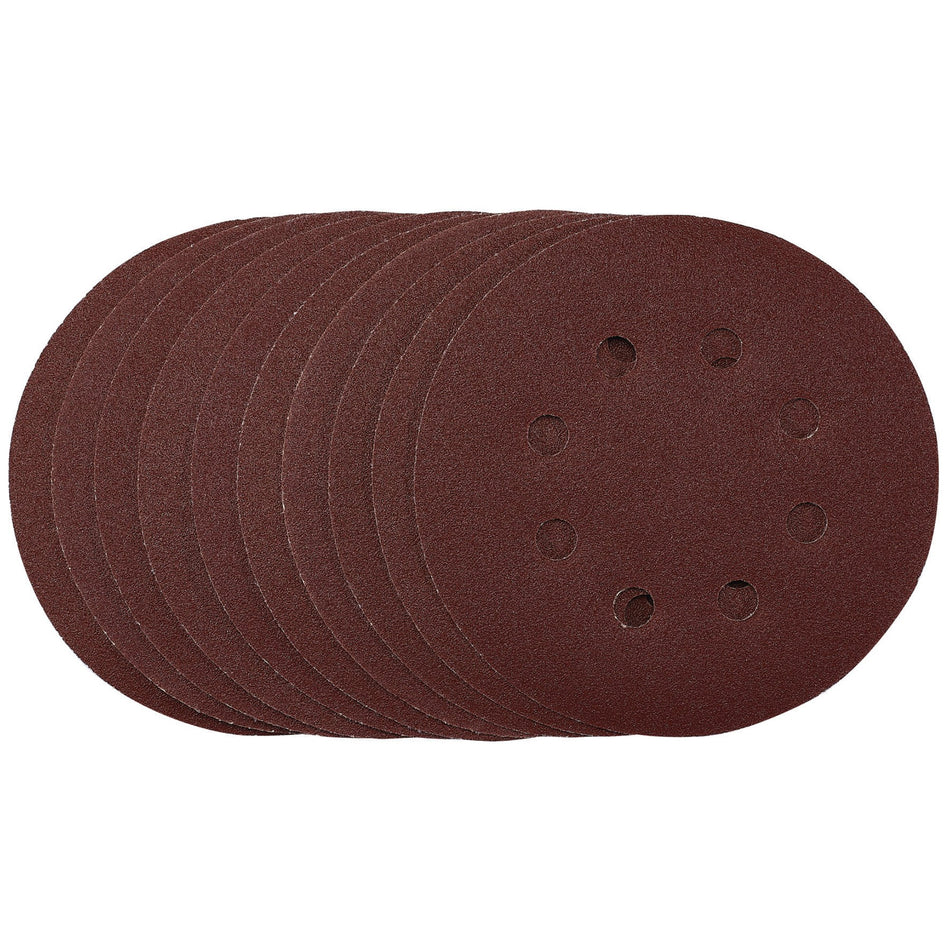 Punched-Sanding-Discs,-125mm,-Hook-&-Loop,-120-Grit,-(Pack-of-10)