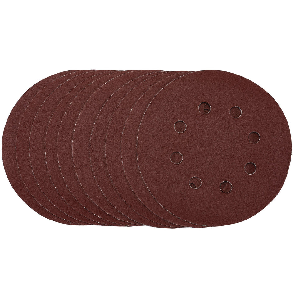 Punched-Sanding-Discs,-125mm,-Hook-&-Loop,-240-Grit,-(Pack-of-10)