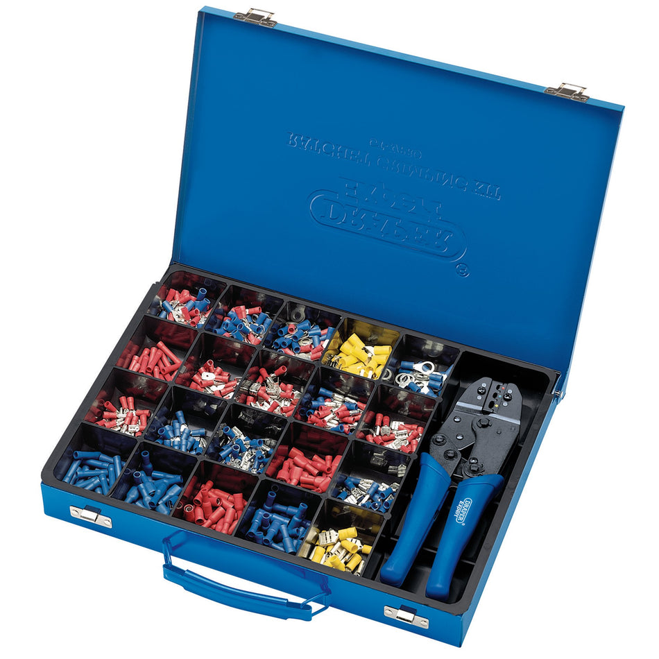 Draper-Expert-Ratchet-Crimping-Tool-And-Terminal-Kit,-220mm