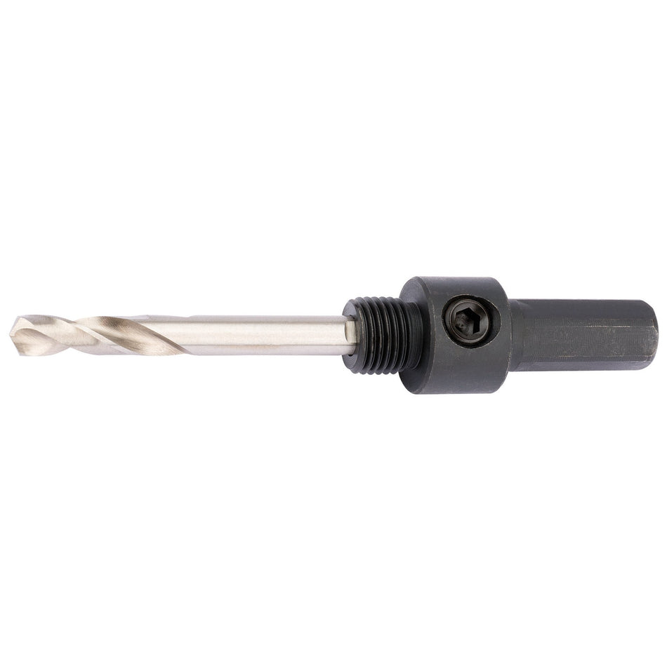 Hex.-Shank-Holesaw-Arbor-with-HSS-Pilot-Drill-for-14---30mm-Holesaws,-7/16"-Thread