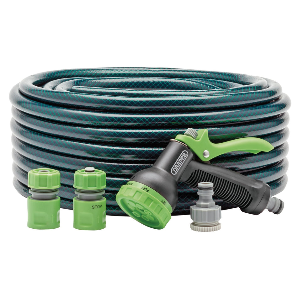 Garden-Hose-and-Spray-Gun-Kit,-12mm-Bore,-30m