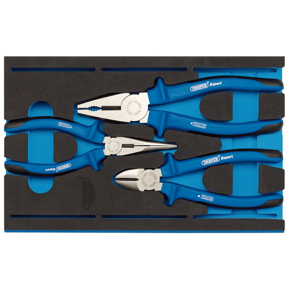 Draper-Expert-Heavy-Duty-Plier-Set-in-1/4-Drawer-EVA-Insert-Tray-(3-Piece)