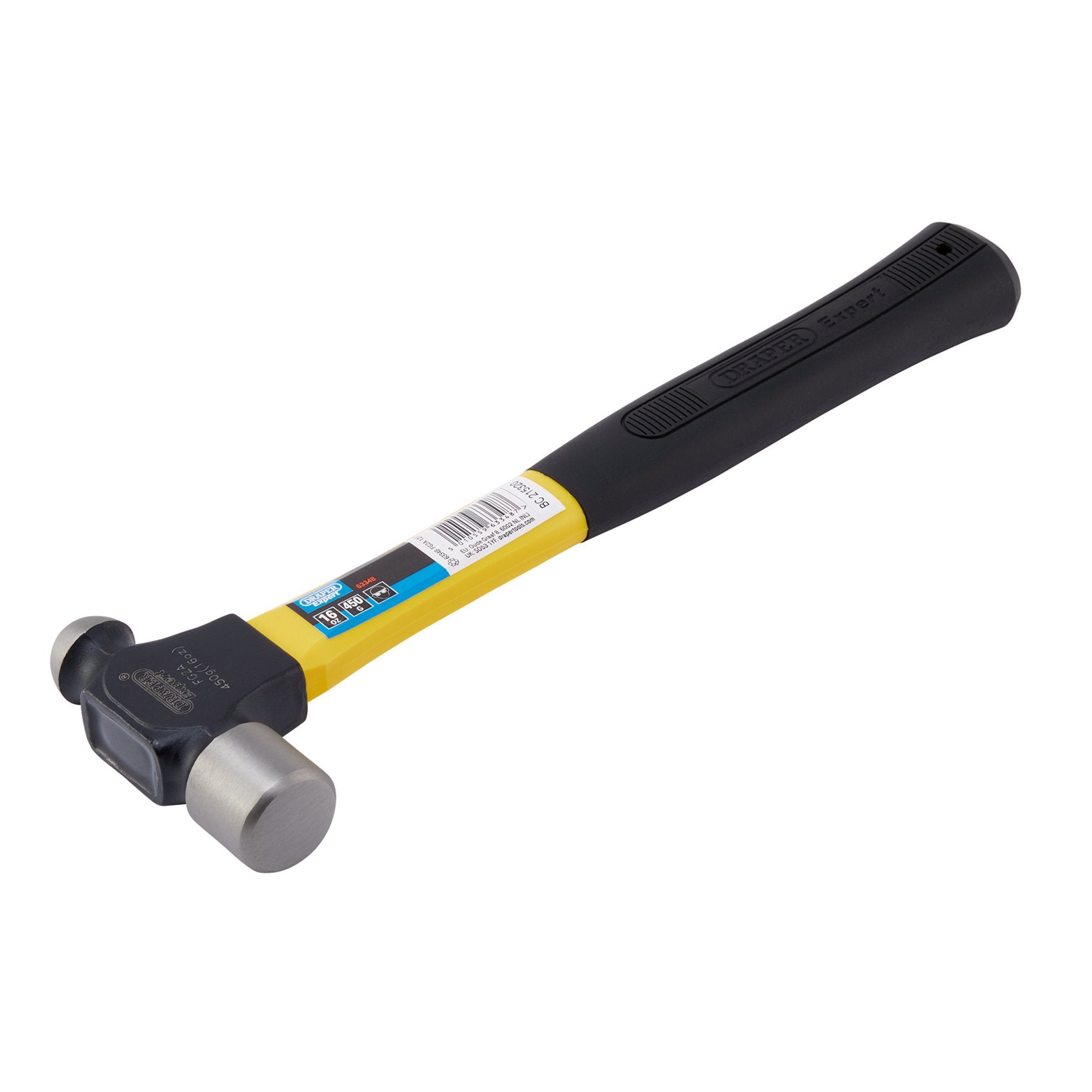 Draper-Expert-Ball-Pein-Hammer-with-Fibreglass-Shaft,-450g/16oz