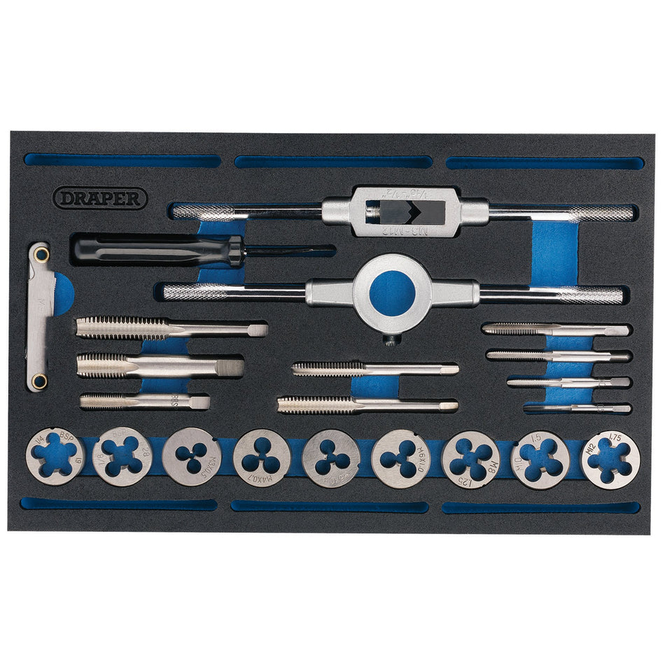 Combination-Tap-and-Die-Set---Metric-and-BSP-in-EVA-Foam-Insert-Tray-(22-Piece)