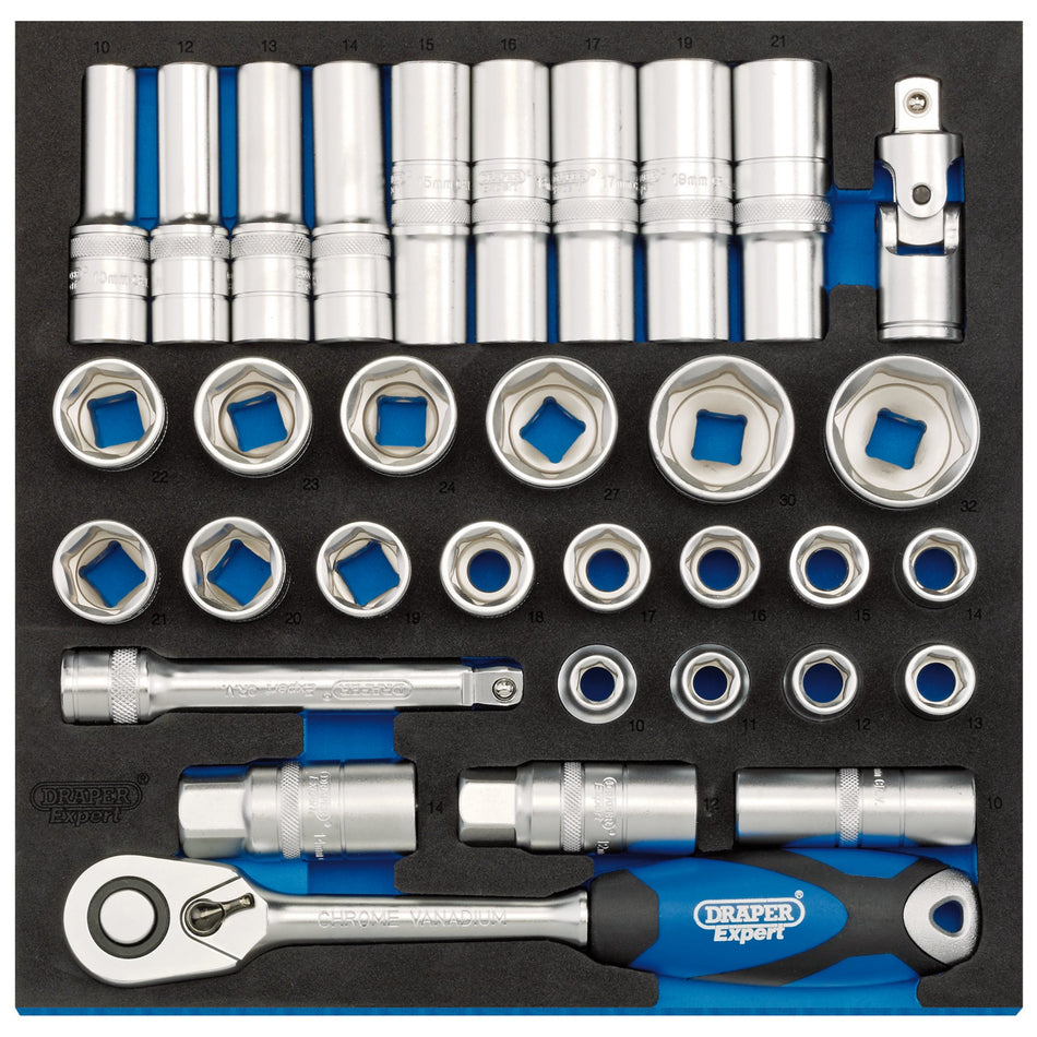 Socket-Set-in-1/2-Drawer-EVA-Insert-Tray,-1/2"-(33-Piece)