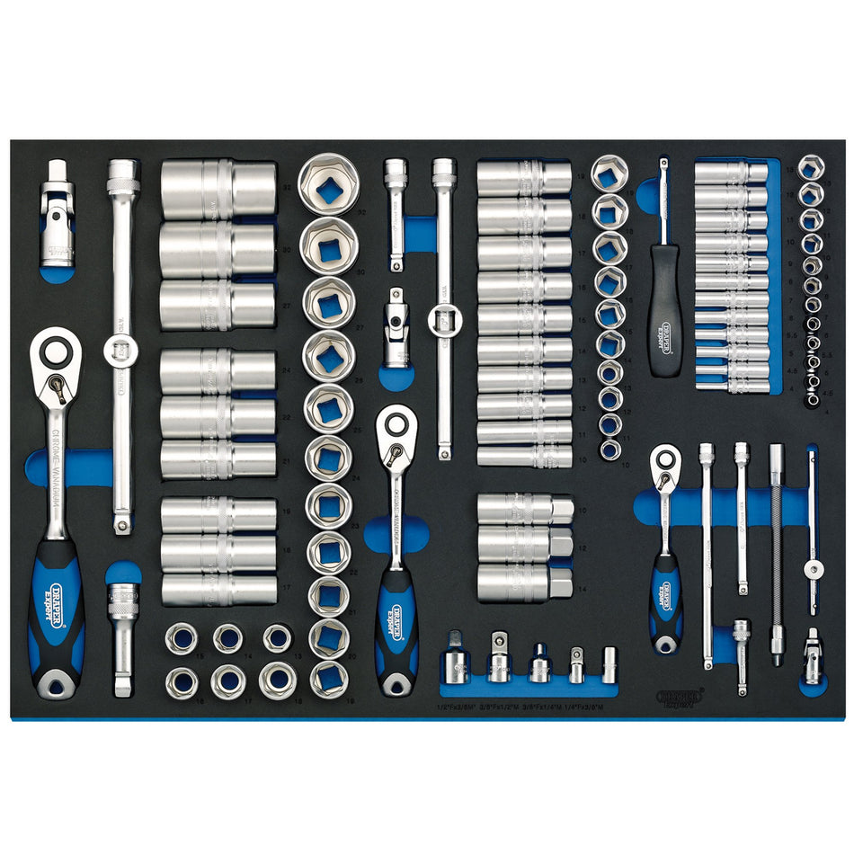 Soft-Grip-Socket-Set-in-Full-Plus-Drawer-EVA-Insert-Tray,-1/4",-3/8"-&-1/2"-(96-Piece)