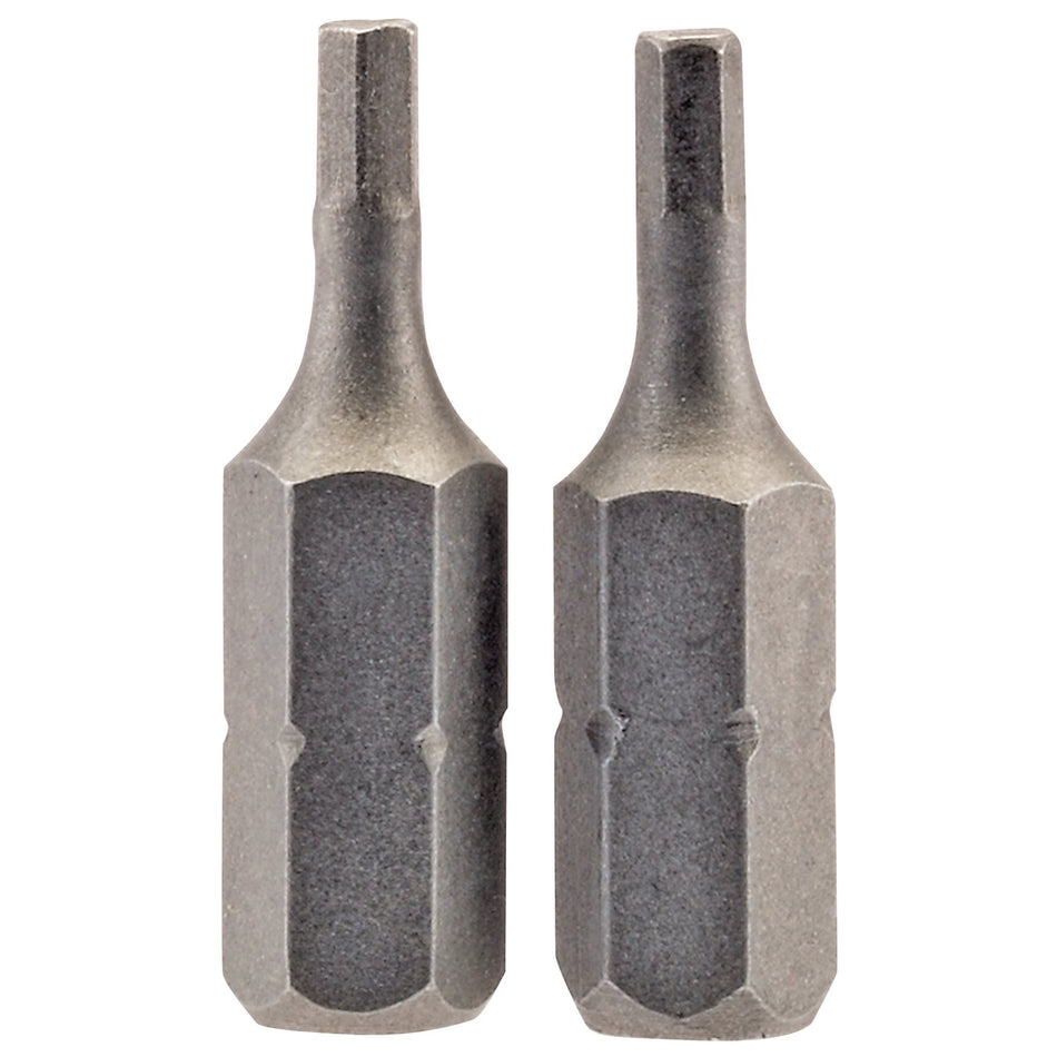 Hexagonal-Insert-Bit,-2.5mm,-1/4"-Hex,-25mm-Long-(Pack-of-2)