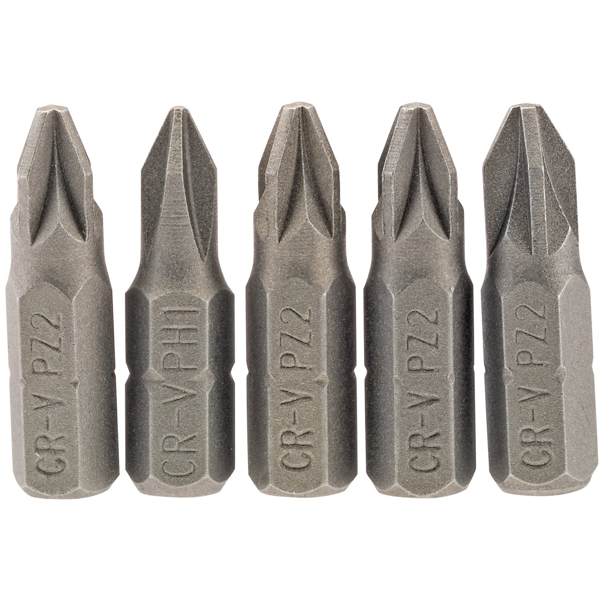 PZ-Type-Insert-Bit,-1/4"-Hex,-25mm-Long,-No.2-(Pack-of-5)