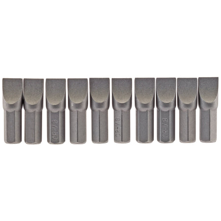 Plain-Slot-Insert-Bit,-8mm,-1/4"-Hex,-25mm-Long-(Pack-of-10)