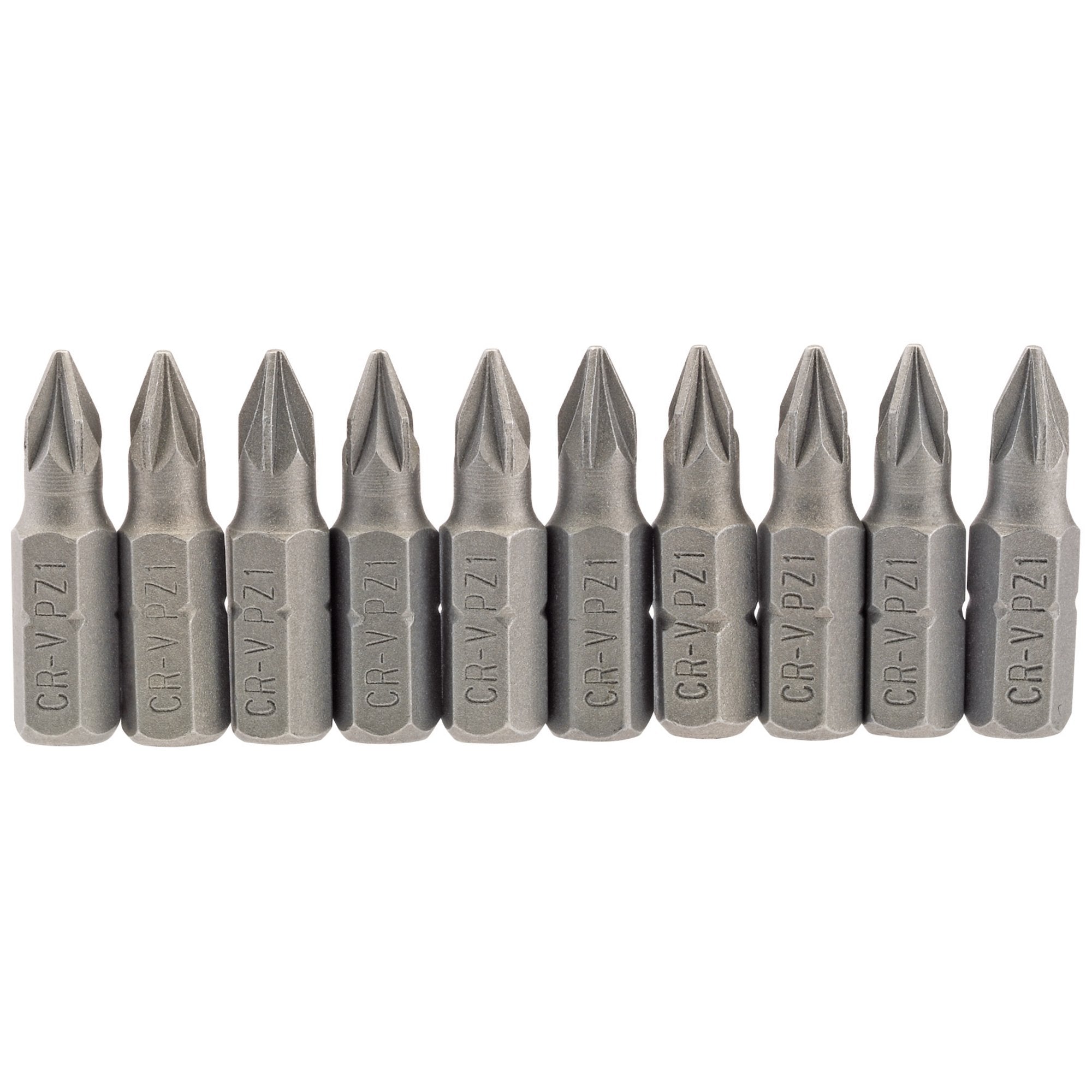 PZ-Type-Insert-Bit,-1/4"-Hex,-25mm-Long,-No.1-(Pack-of-10)