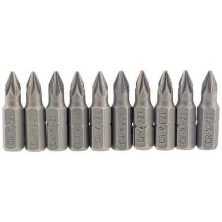 PZ-Type-Insert-Bit,-1/4"-Hex,-25mm-Long,-No.1-(Pack-of-10)