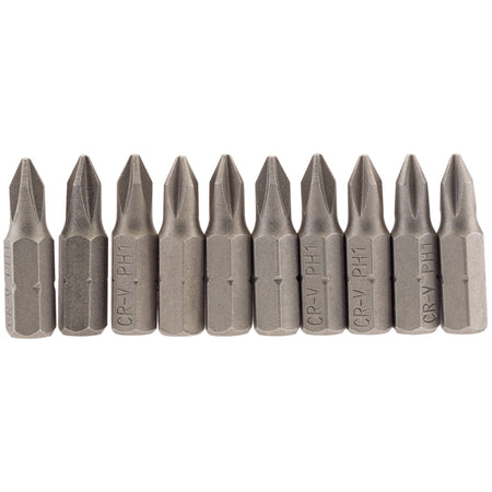 Cross-Slot-Insert-Bit,-1/4"-Hex,-25mm-Long,-No.1-(Pack-of-10)