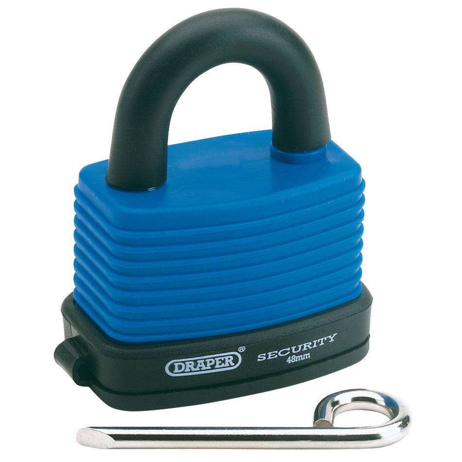 Resettable-4-Number-Combination-Laminated-Steel-Padlock-and-Bumper,-48mm