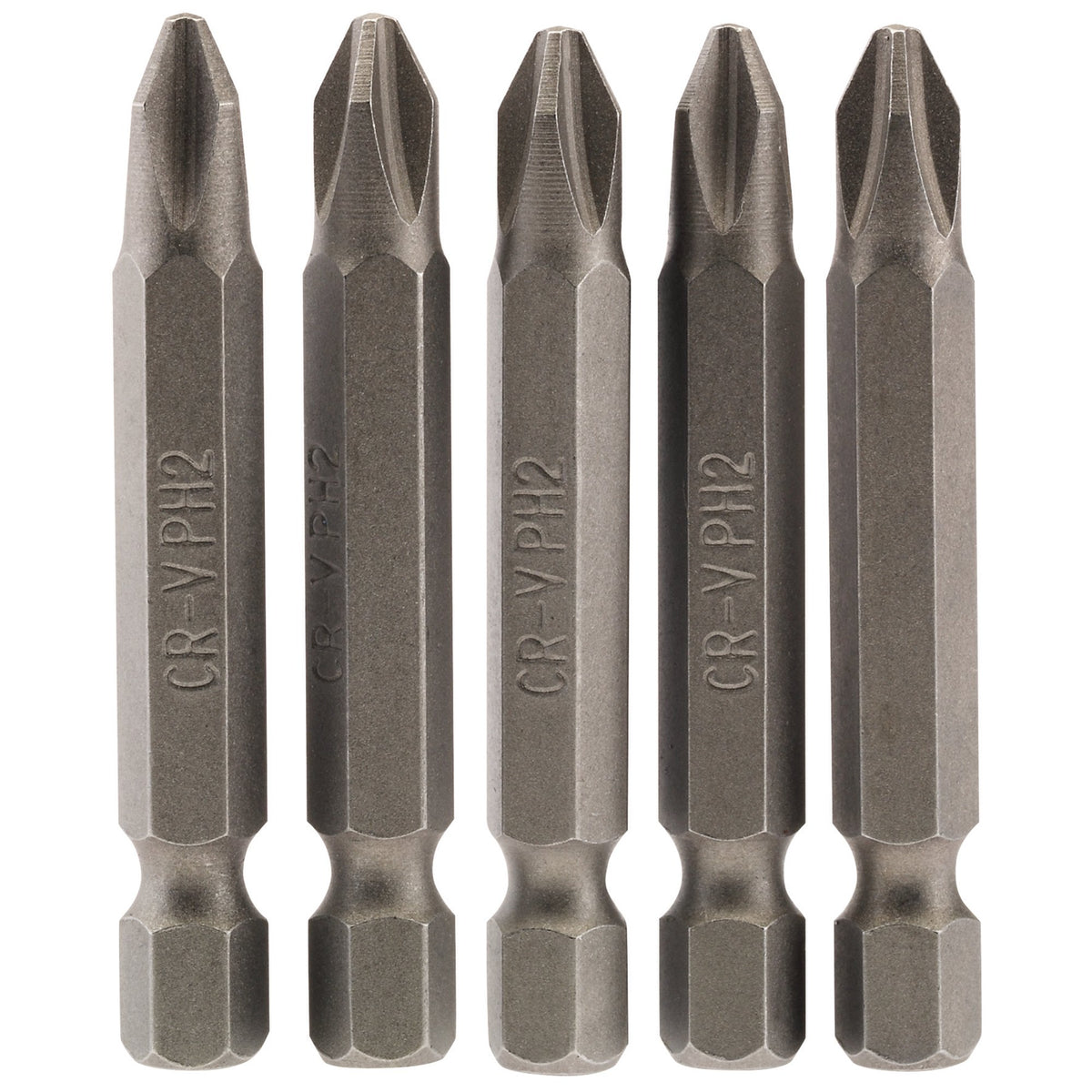 Cross-Slot-Insert-Bit,-1/4"-Hex,-50mm-Long,-No.2-(Pack-of-5)