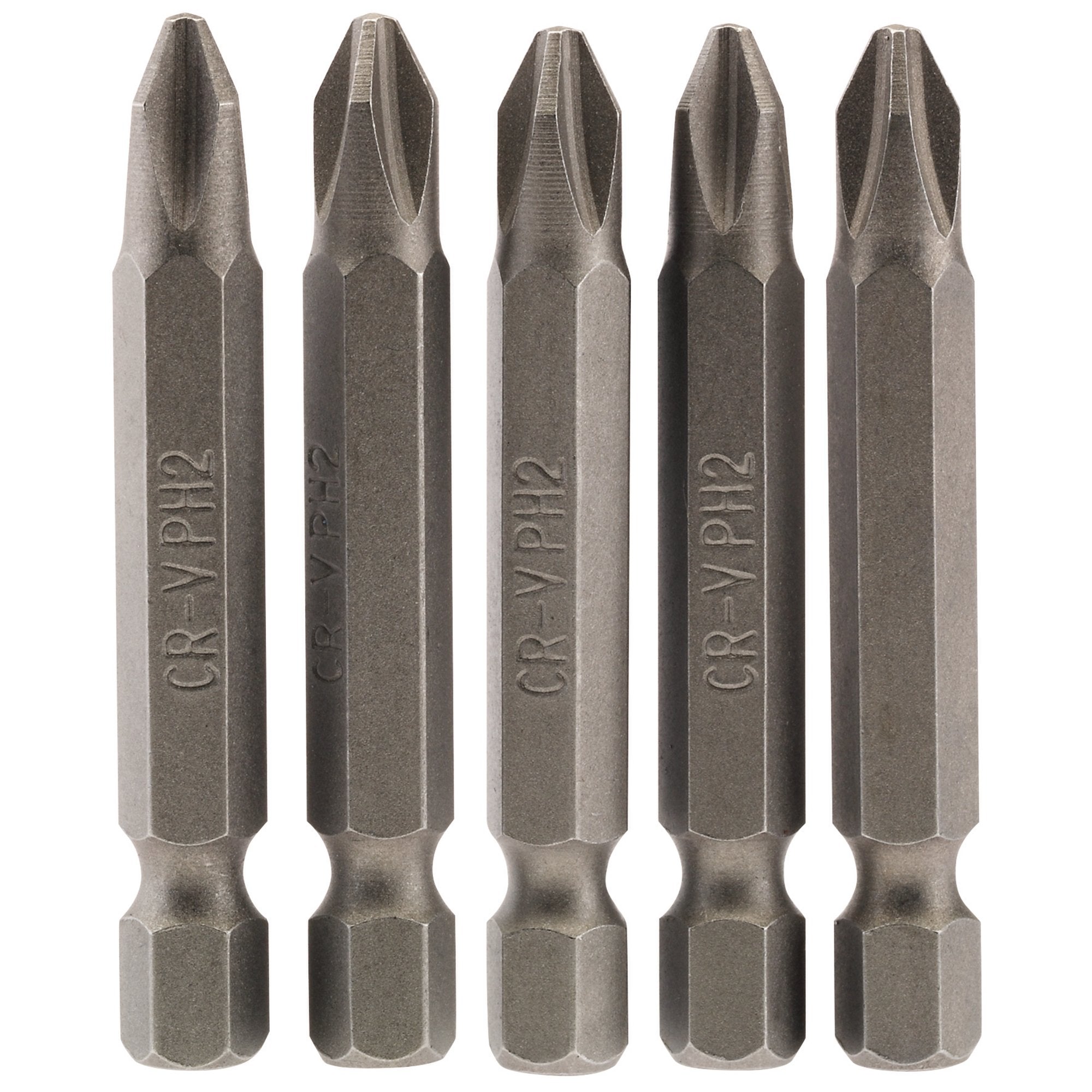 Cross-Slot-Insert-Bit,-1/4"-Hex,-50mm-Long,-No.2-(Pack-of-5)