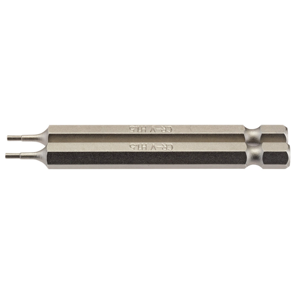 Hexagonal-Insert-Bit,-1.5mm,-1/4"-Hex,-75mm-Long-(Pack-of-2)