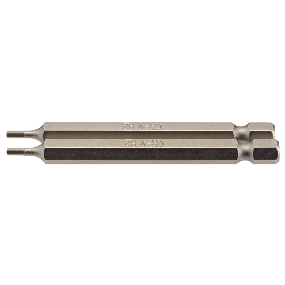 Hexagonal-Insert-Bit,-2mm,-1/4"-Hex,-75mm-Long-(Pack-of-2)