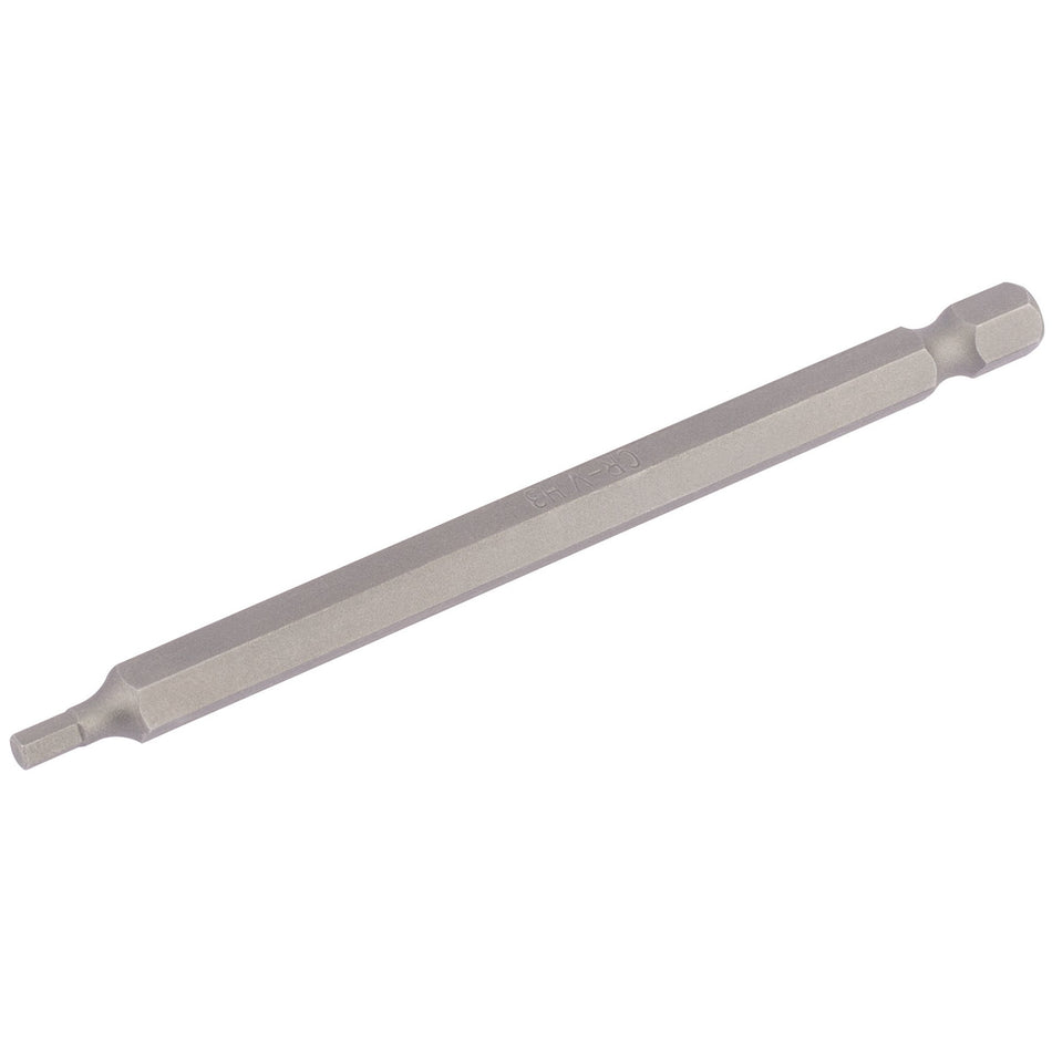 Hexagonal-Insert-Bit,-3mm,-1/4"-Hex,-100mm-Long-(Pack-of-1)