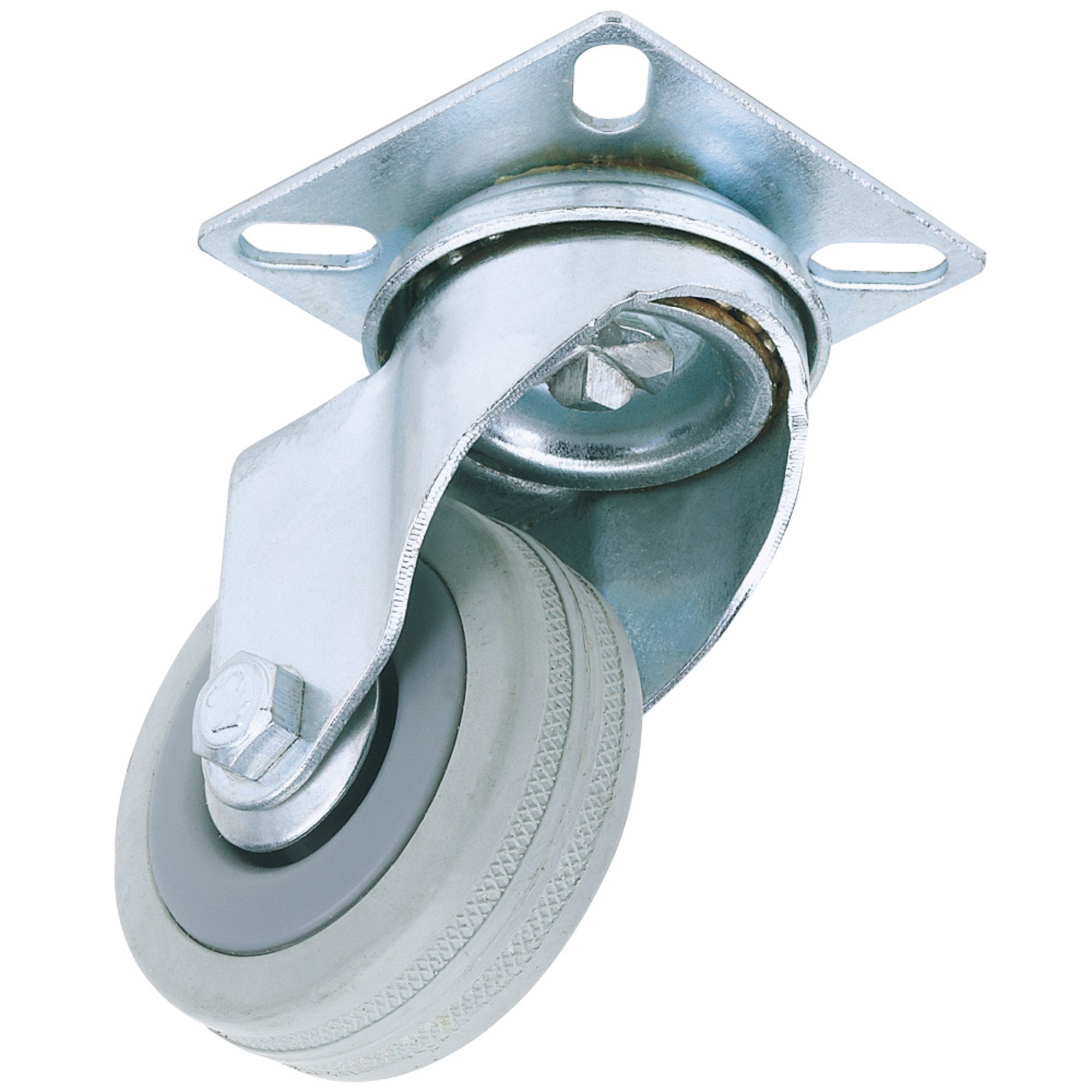 Swivel-Plate-Fixing-Rubber-Castor,-50mm-Diameter,-S.W.L.-50kg