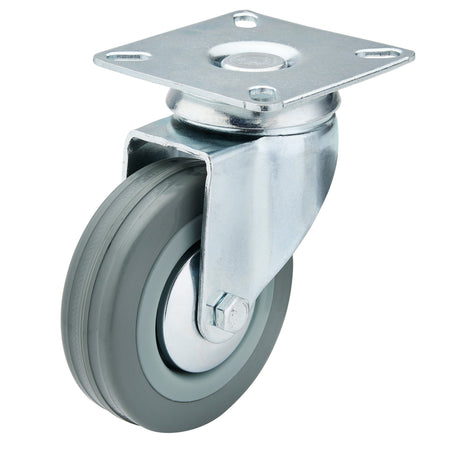 Swivel-Plate-Fixing-Rubber-Castor,-75mm-Diameter,-S.W.L.-70kg