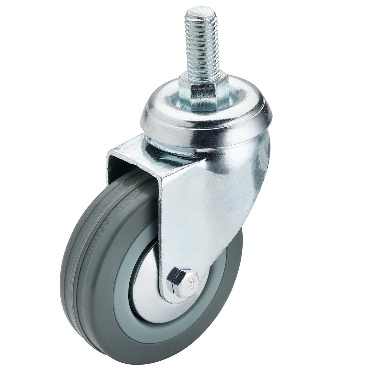 Swivel-Bolt-Fixing-Rubber-Castor,-75mm-Diameter,-S.W.L.-70kg