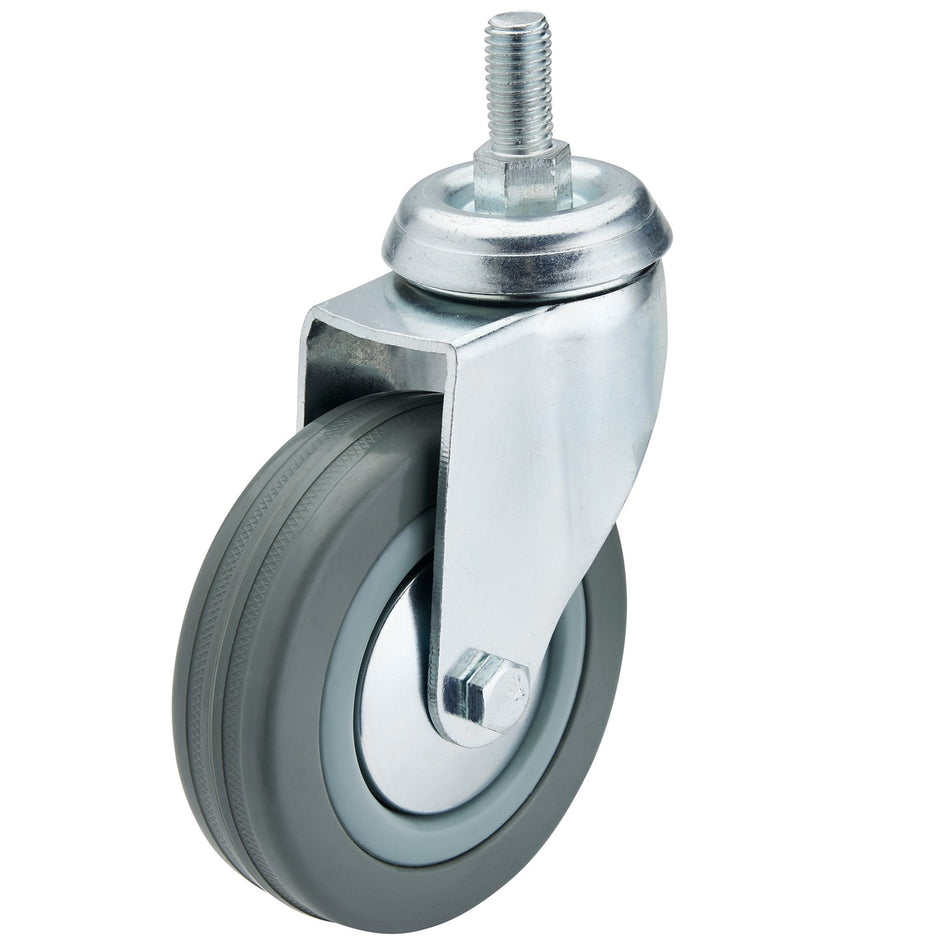 Swivel-Bolt-Fixing-Rubber-Castor,-100mm-Diameter,-S.W.L.-80kg