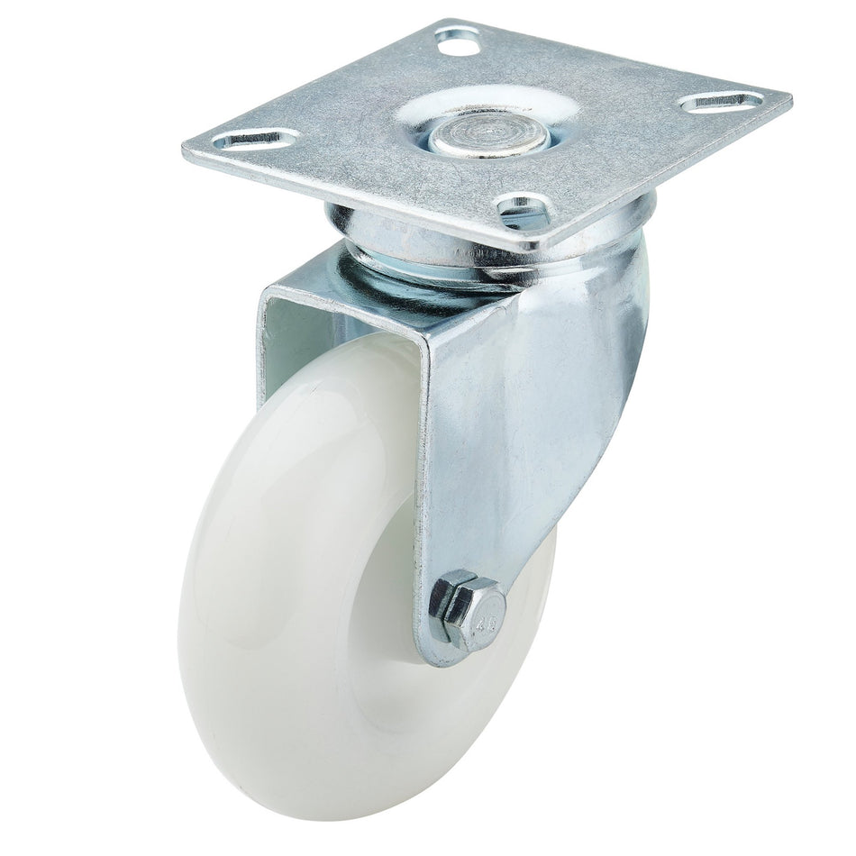 Swivel-Plate-Fixing-Nylon-Wheel,-75mm-Diameter,-S.W.L.-70kg