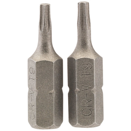 Draper-TX-STAR®-Insert-Bit,-1/4"-Hex,-25mm-Long,-T9-(Pack-of-2)