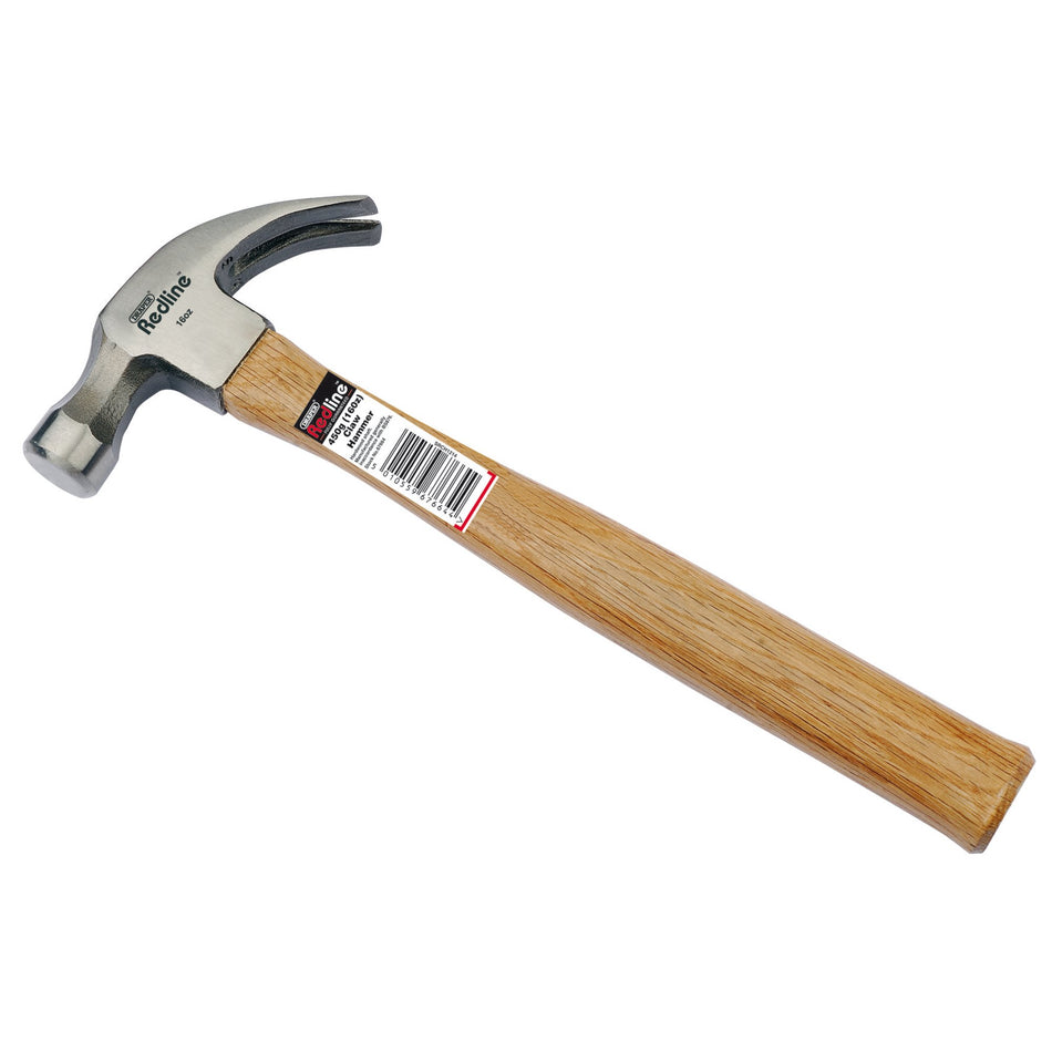 Draper-Redline®-Claw-Hammer-with-Hardwood-Shaft,-450g/16oz