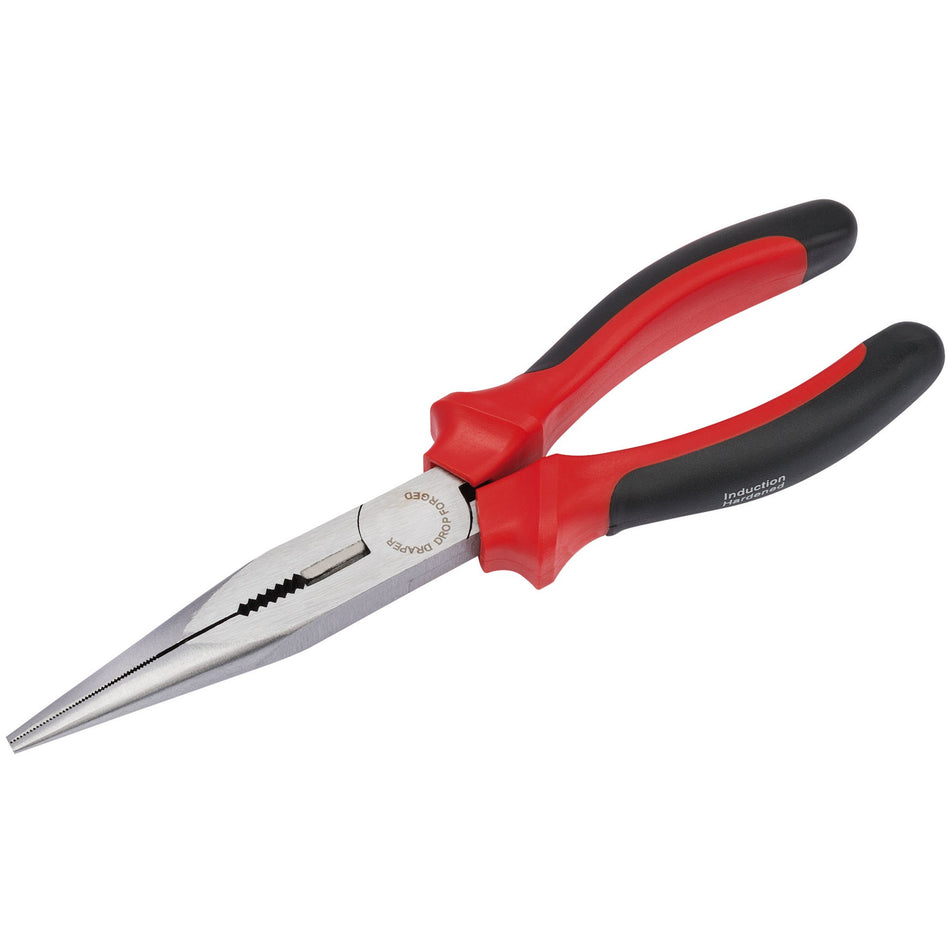 Draper-Redline®-Heavy-Duty-Long-Nose-Pliers-with-Soft-Grip-Handles,-200mm