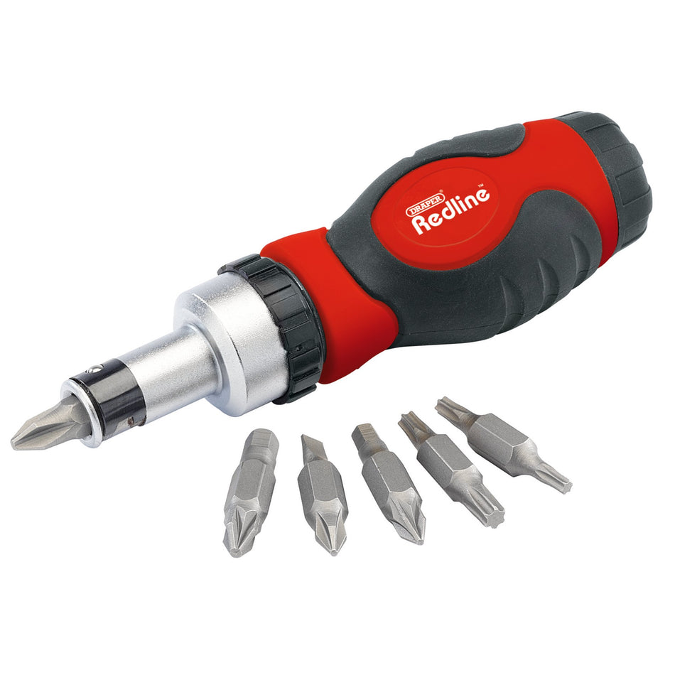 Draper-Redline®-Ratcheting-Screwdriver-and-Bit-Set-(6-Piece)