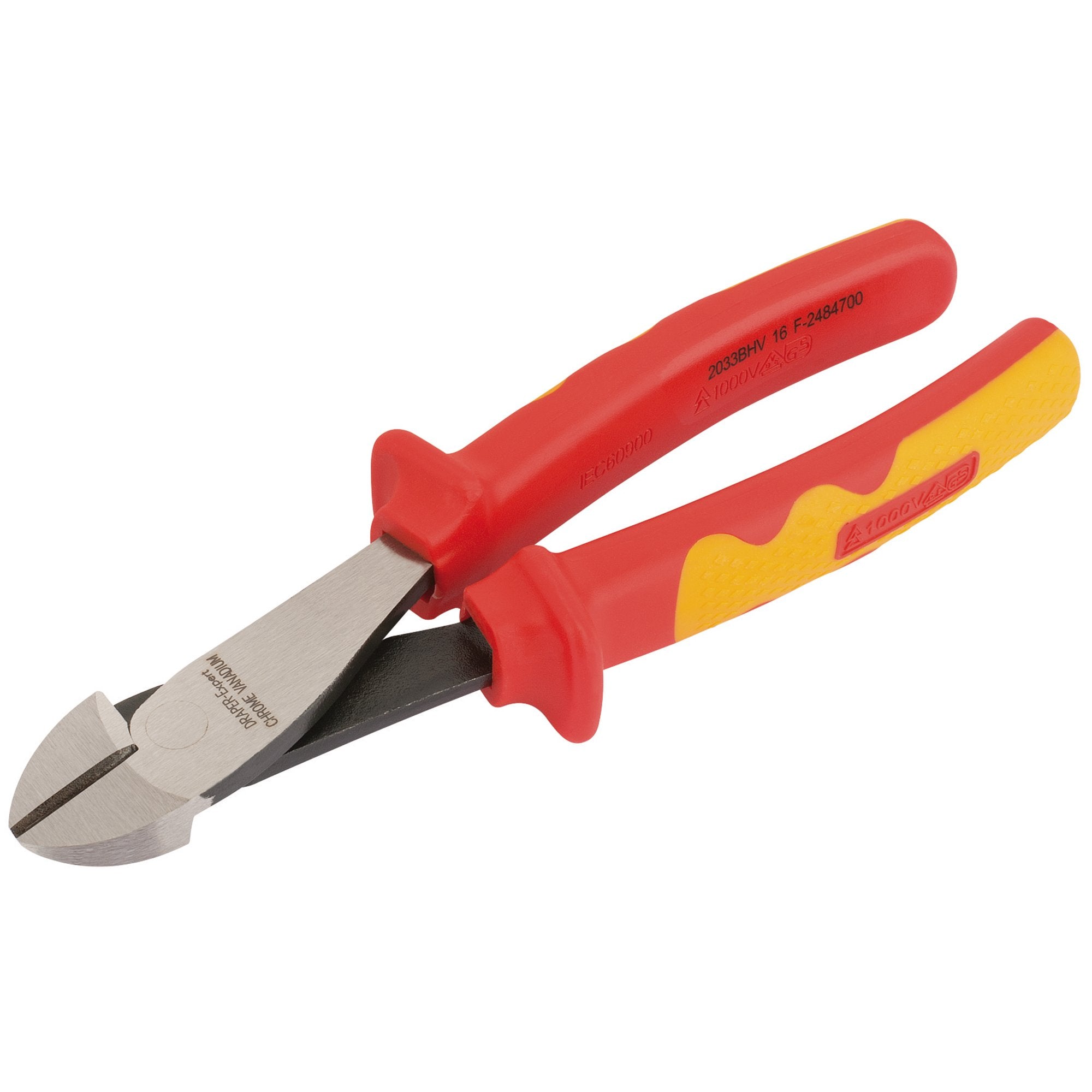VDE-Approved-Fully-Insulated-High-Leverage-Diagonal-Side-Cutter,-200mm