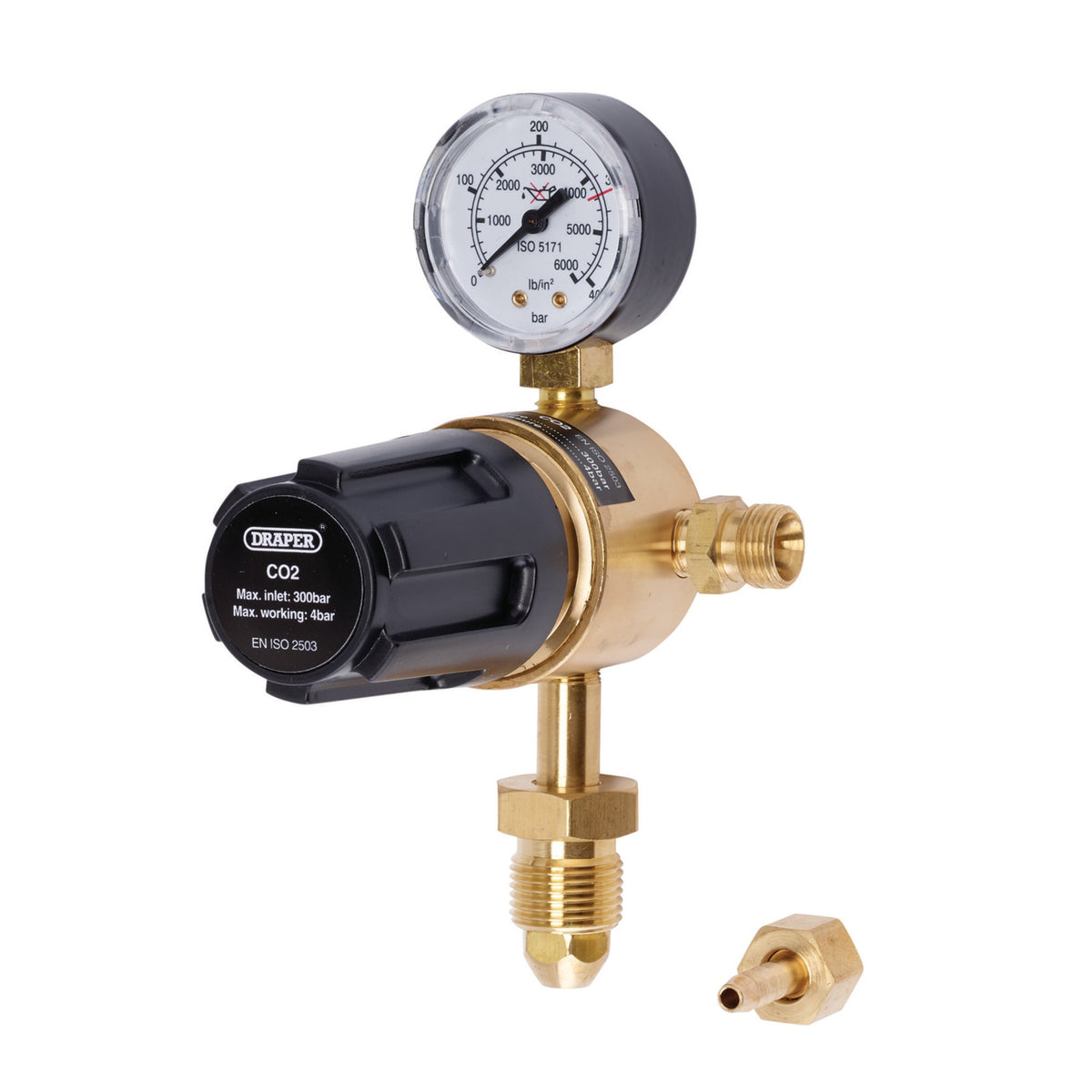 Industrial-Gas-Bottle-Regulator-with-Single-Gauge,-300-bar