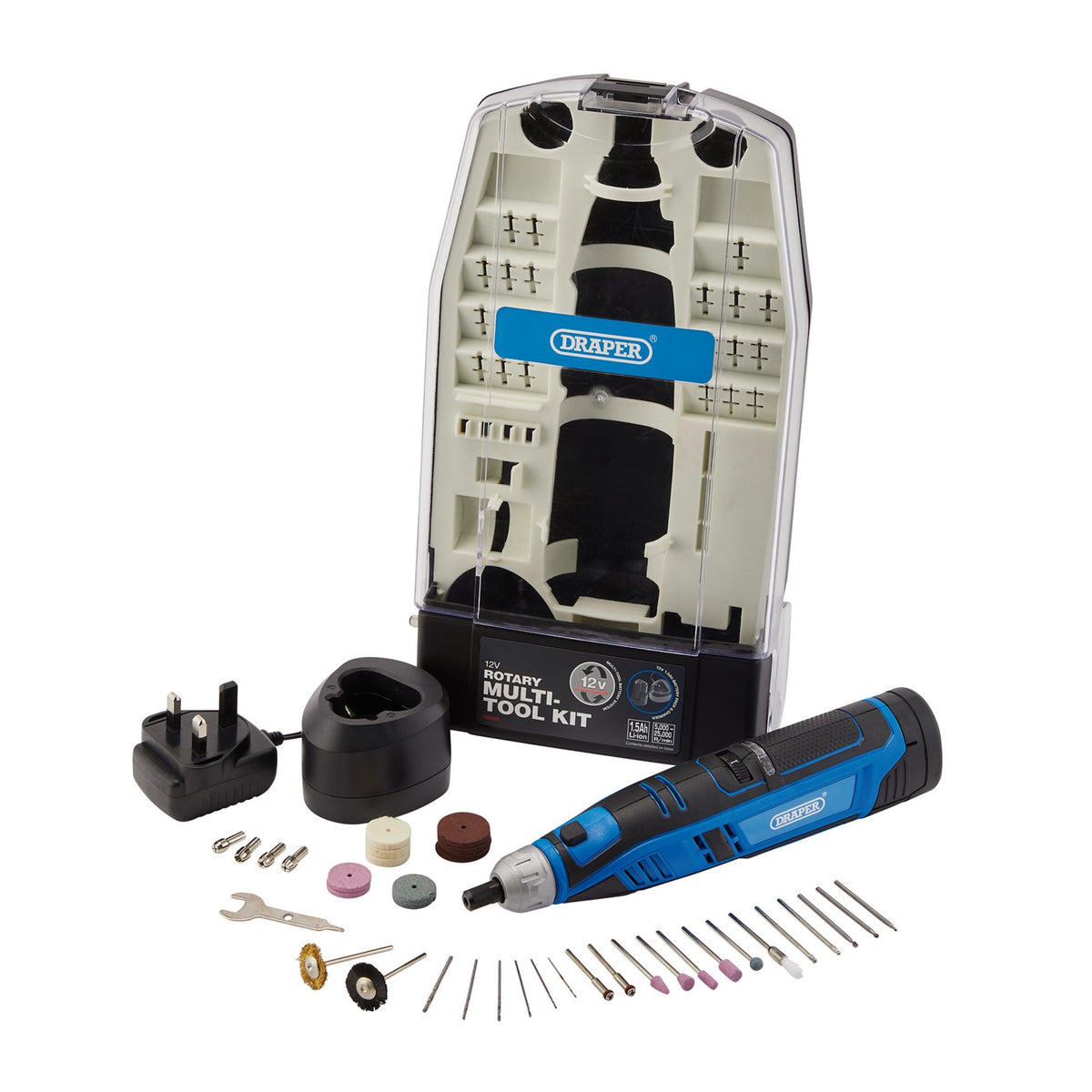 12V-Rotary-Multi-Tool-Kit,-1-x-1.5Ah-Battery,-1-x-Fast-Charger-(50-Piece)