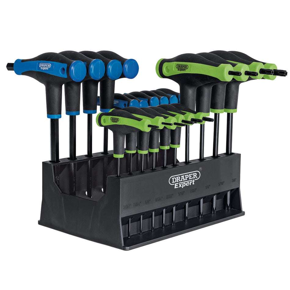 Draper-Expert-TX-STAR®-&-Hex-Soft-Grip-Metric-T-Handle-Key-Set-(20-Piece)