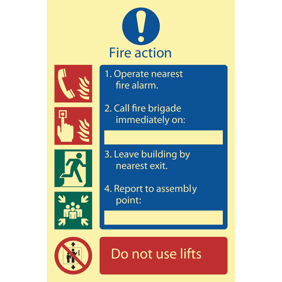 Glow-In-The-Dark-'Fire-Action-Procedure'-Mandatory-Sign