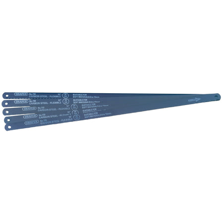 Assorted-Flexible-Carbon-Steel-Hacksaw-Blades,-300mm-(Pack-of-5)
