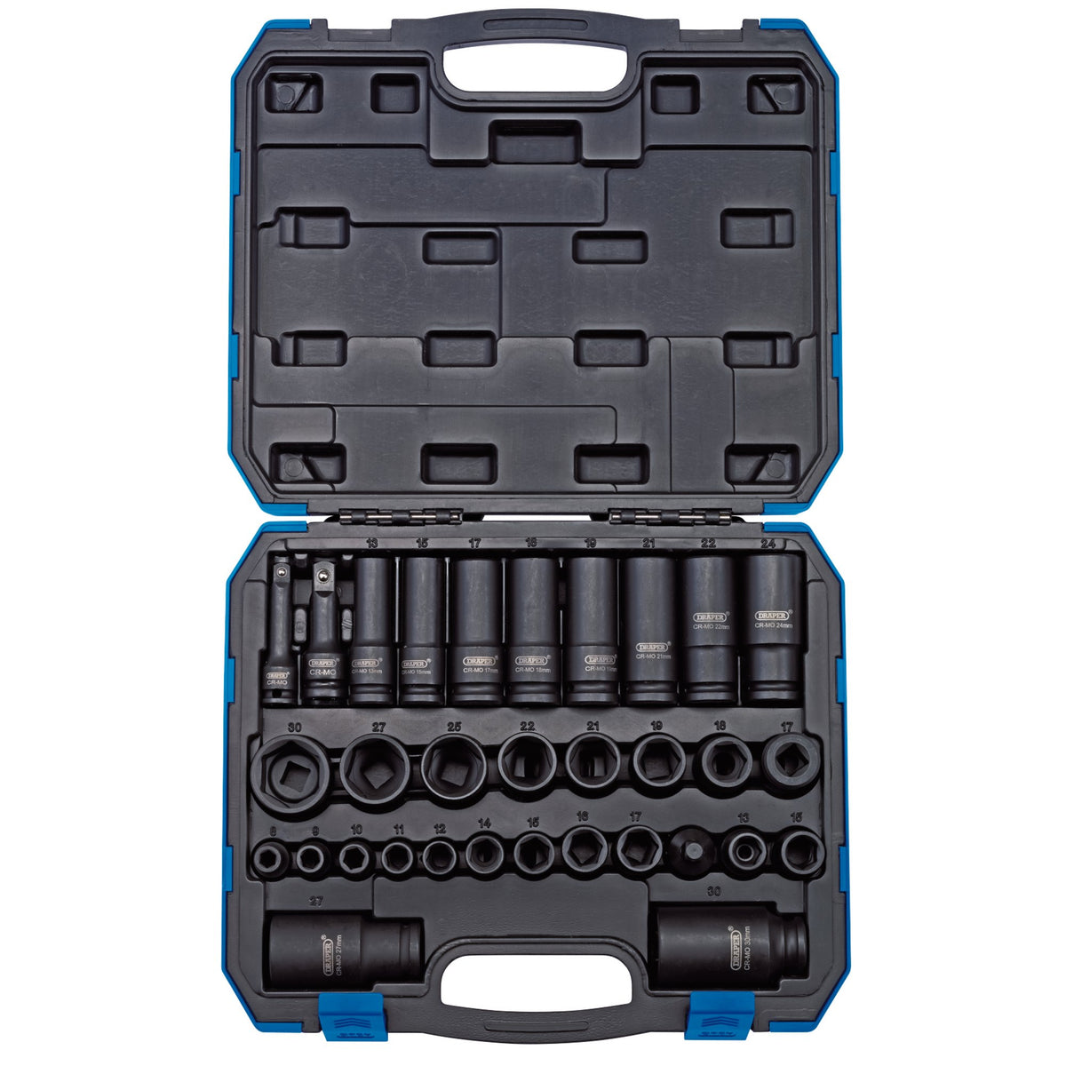 Draper-Impact-Socket-Set,-3/8"-&-1/2"-Sq.-Dr.-(32-Piece)