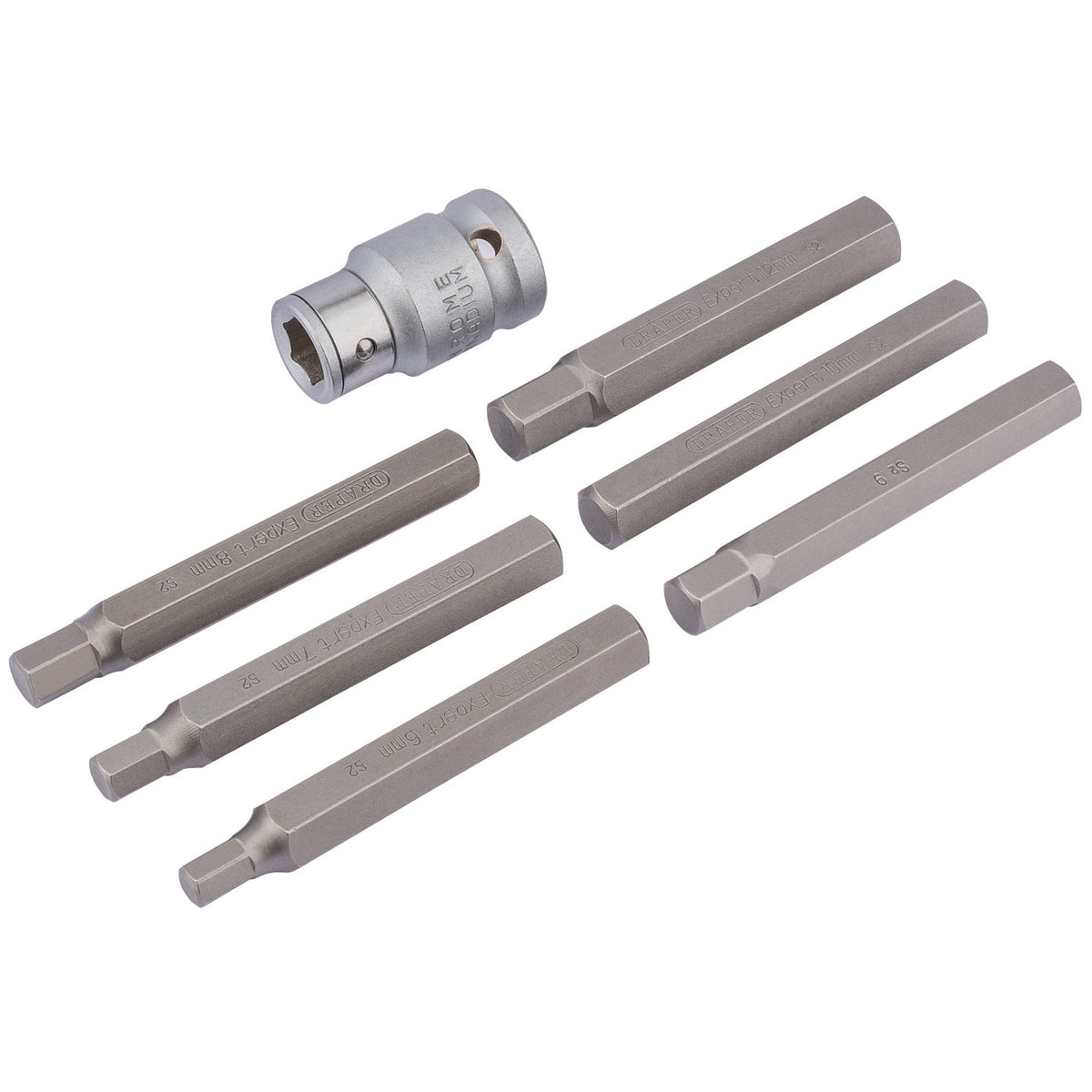 Hexagon-Bit-Set-and-Holder,-1/2"-Sq.-Dr.,-6---12mm-(7-Piece)