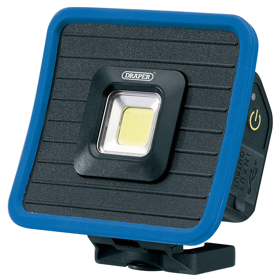 COB-LED-Rechargeable-Mini-Flood-Light-and-Power-Bank-with-Magnetic-Base-and-Hanging-Hook,-10W,-1000-Lumens,-Blue,-USB-C-Cable-Supplied