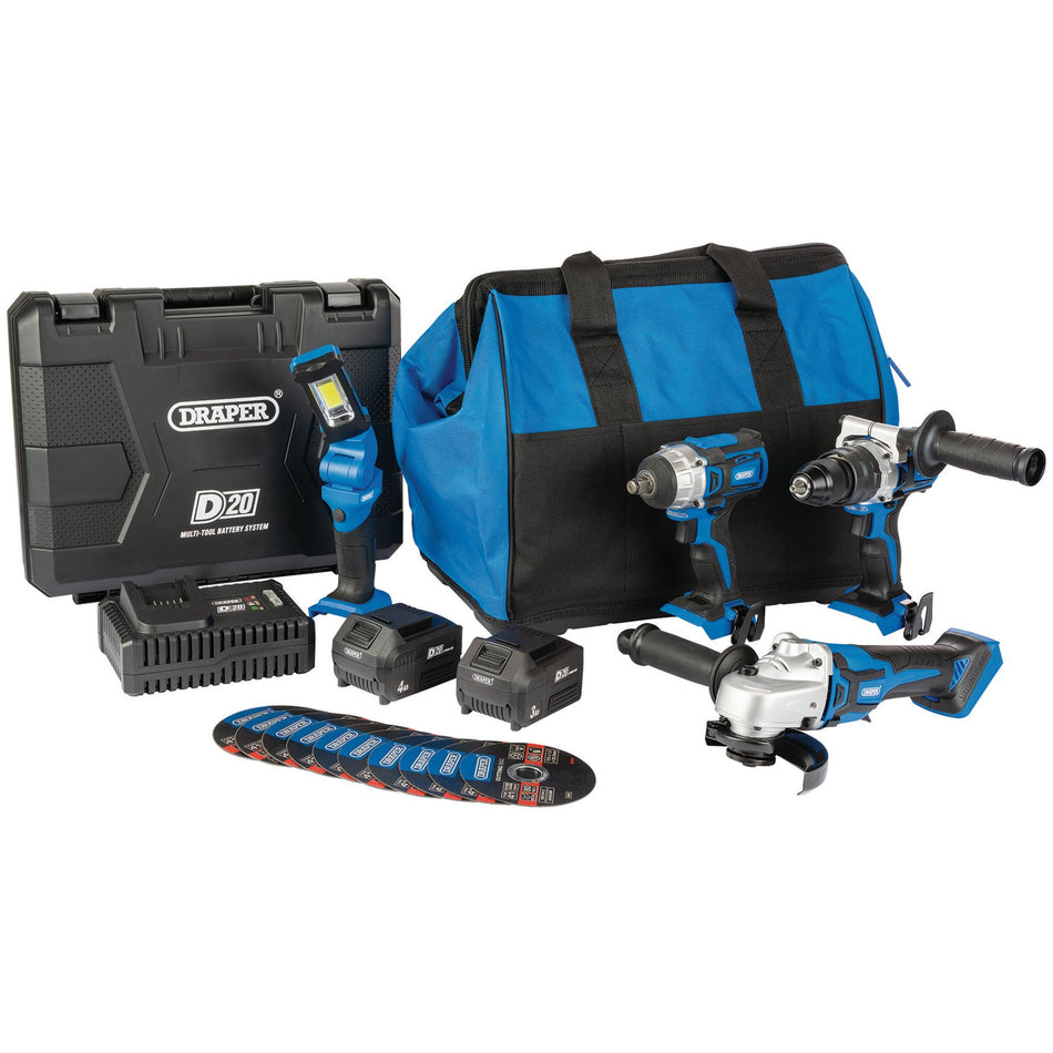 D20-20V-Workshop-Kit,-1-x-3.0Ah-Battery,-1-x-4.0Ah-Battery,-1-x-Fast-Charger-(19-Piece)