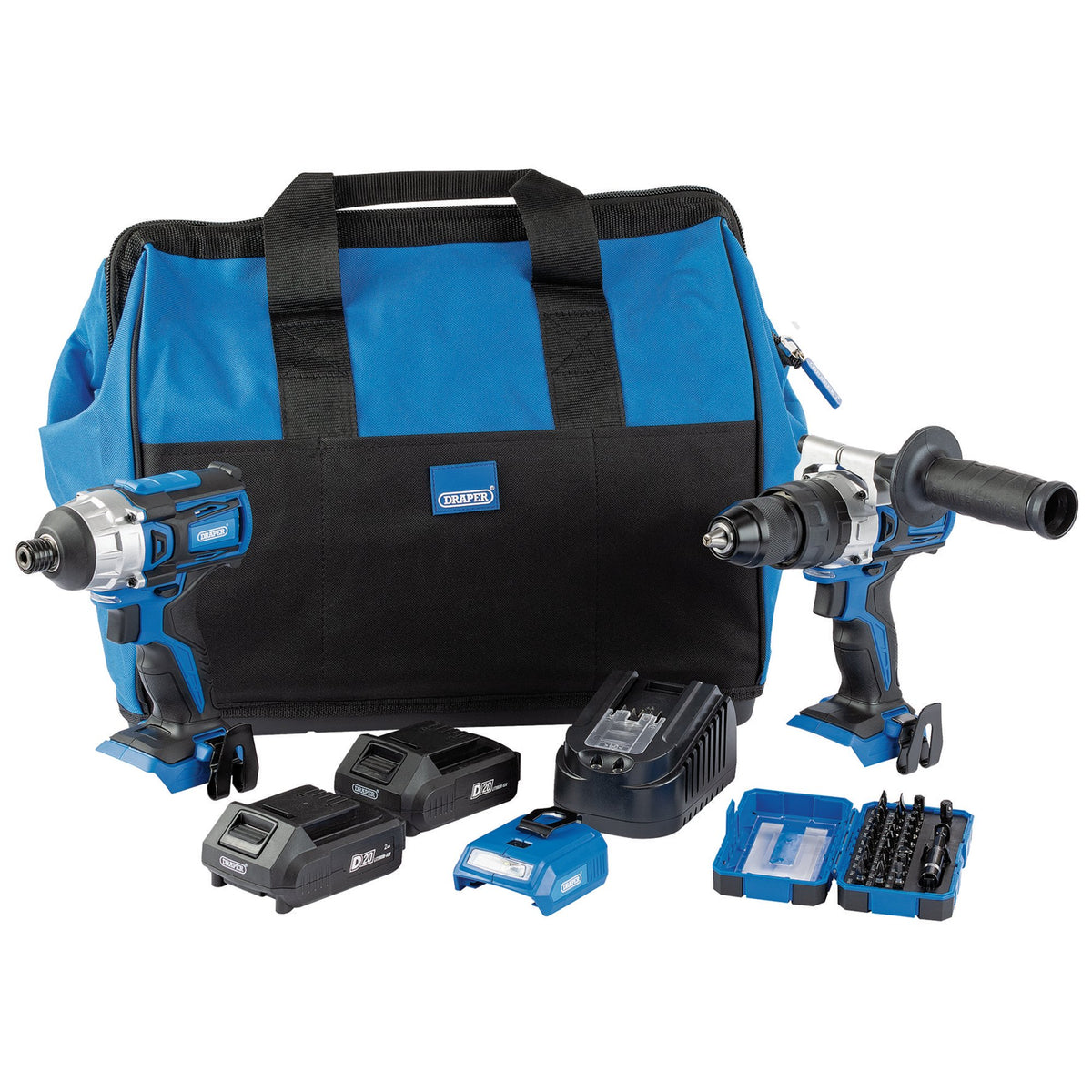 D20-Fix-'N'-Go-Kit-(2-Piece),-2-x-2.0Ah-Batteries,-1-x-Charger,-1-x-Bag