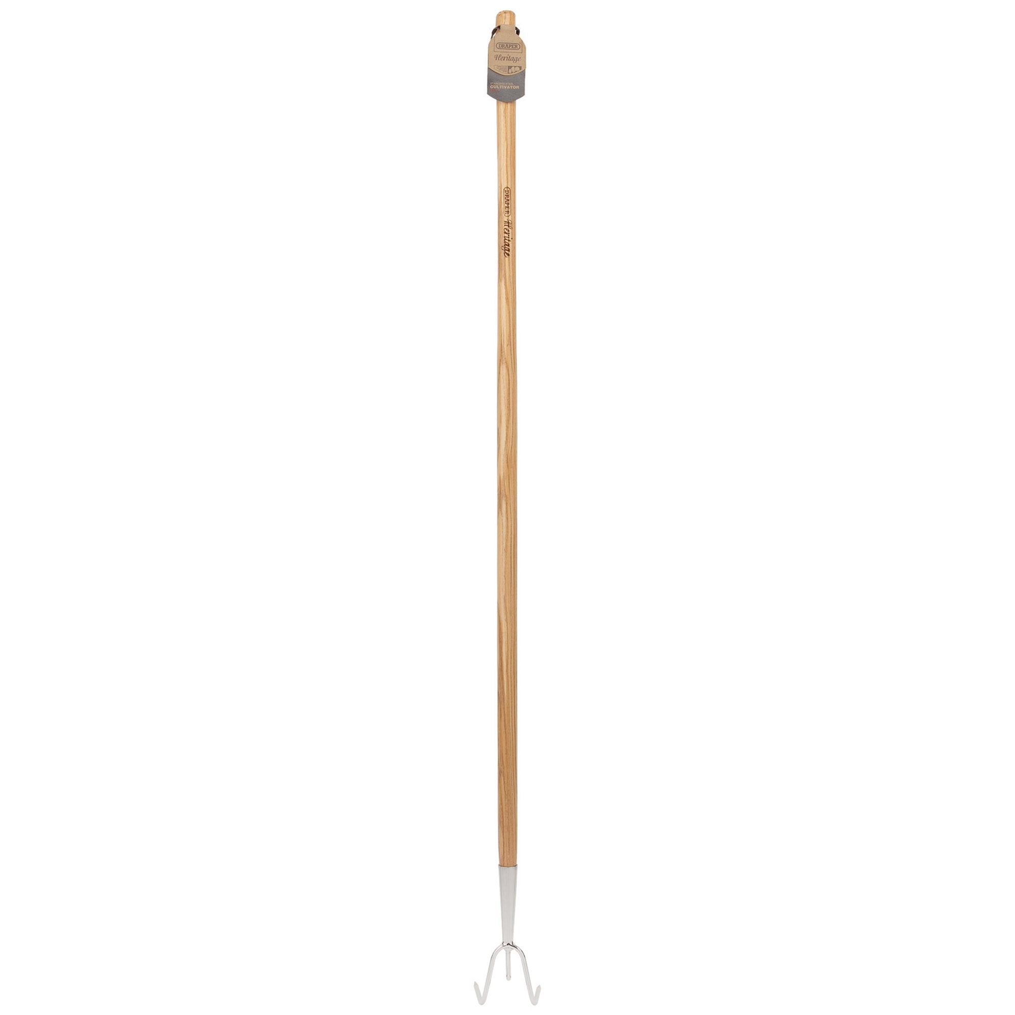 Draper-Heritage-Stainless-Steel-3-Prong-Cultivator-with-Ash-Handle